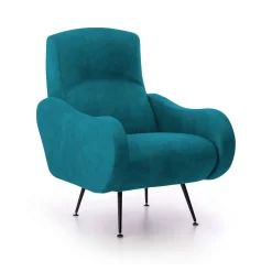 Poltrone|Poltrone Relax > Dmora Poltrona Braccioli Peso Supportato 90 kg 70x100x98h cm, Materiale Struttura in Legno Made in Italy - Lasnigo Azzurro