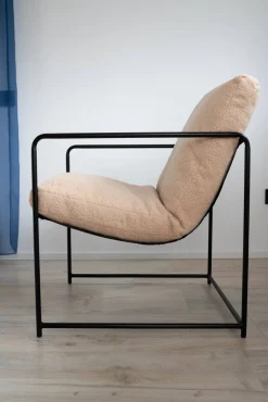 Poltrona Beige Braccioli Peso Supportato 120 kg 61x67x75h cm, Materiale Struttura in Metallo - Appare