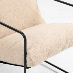 Poltrona Beige Braccioli Peso Supportato 120 kg 61x67x75h cm, Materiale Struttura in Metallo - Appare