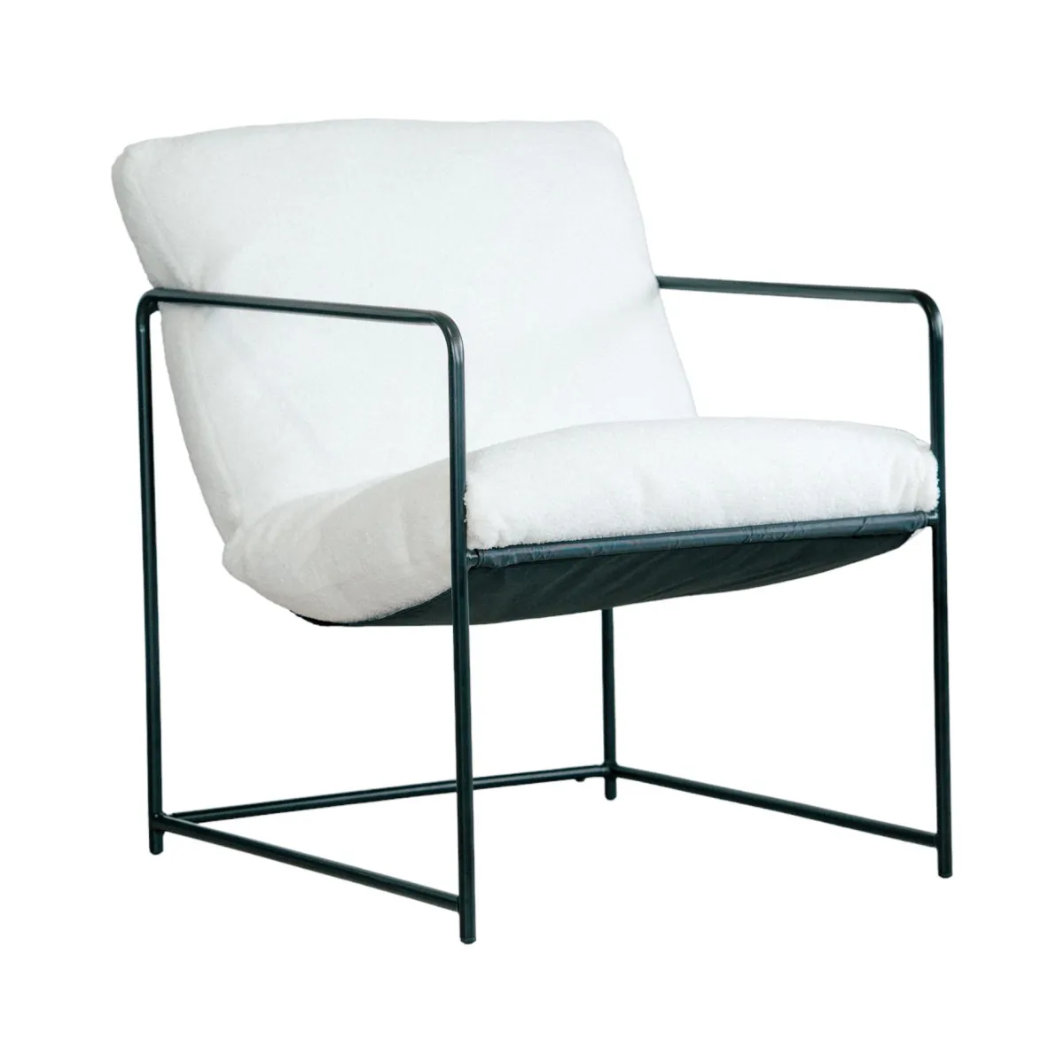 Poltrone|Poltroncine > Dmora Poltrona Braccioli Peso Supportato 120 kg 61x67x75h cm, Materiale Struttura in Metallo - Appare Bianco