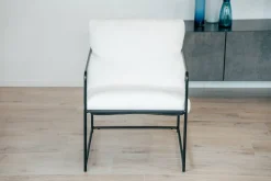 Poltrone|Poltroncine > Dmora Poltrona Braccioli Peso Supportato 120 kg 61x67x75h cm, Materiale Struttura in Metallo - Appare Bianco