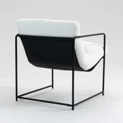 Poltrone|Poltroncine > Dmora Poltrona Braccioli Peso Supportato 120 kg 61x67x75h cm, Materiale Struttura in Metallo - Appare Bianco