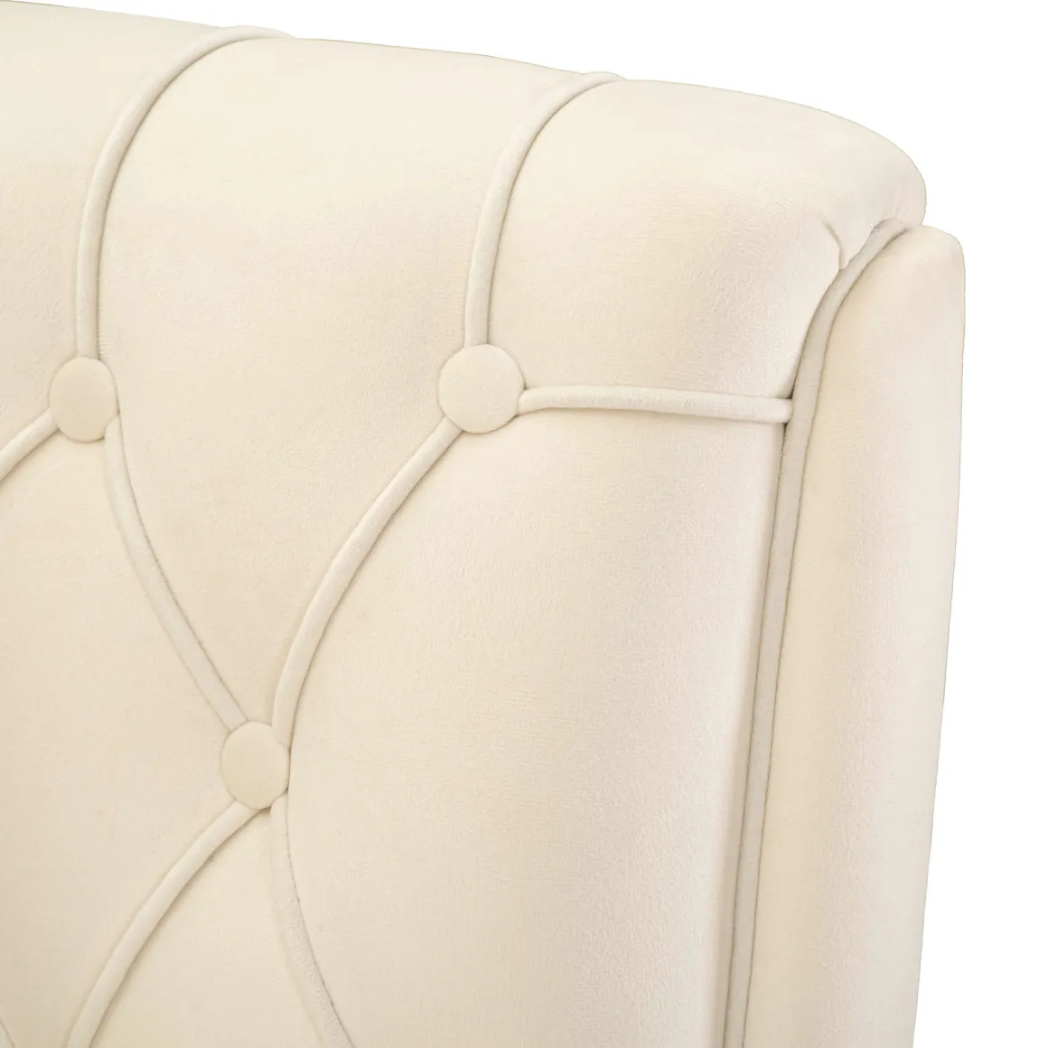 Poltrona Bianco Crema oro con Cuscino Braccioli 88x83x91h cm, Sfumatura Colore Struttura Crema - Turtuk