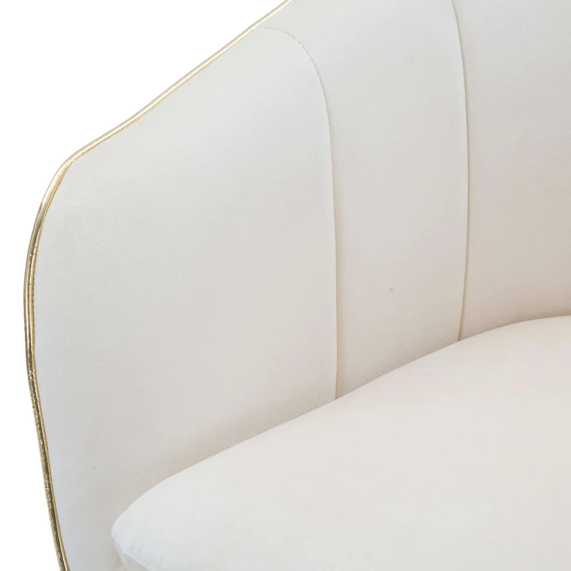 Poltrona Bianco oro Braccioli Materiale Struttura in Tessuto 62x58x78h cm, Colore Struttura oro - Cachi