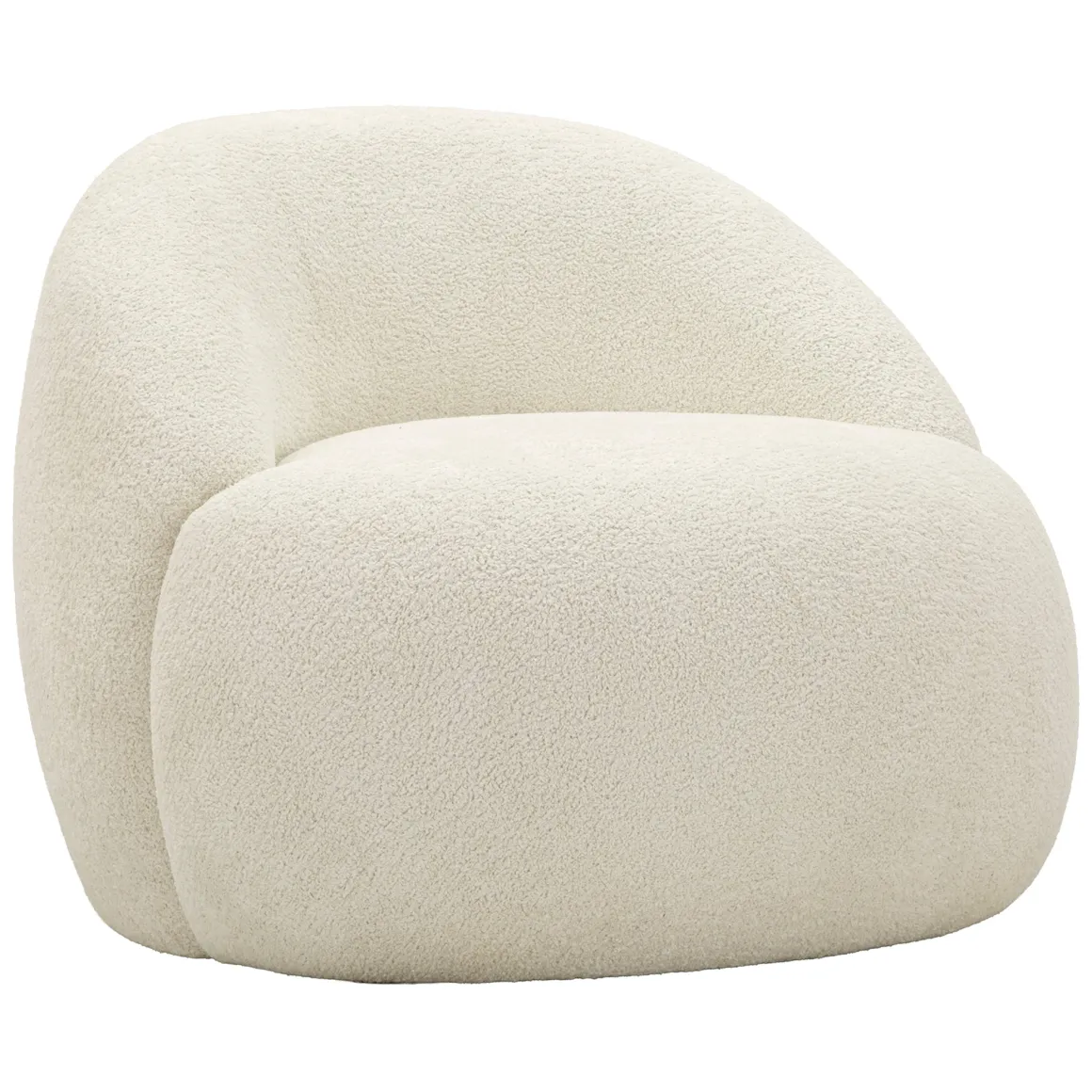 Poltrone > Dmora Poltrona Rivestimento in Tessuto Bouclè Materiale Struttura in Tessuto 27x27x108h cm, Altezza Seduta 45 cm - Battam Bianco