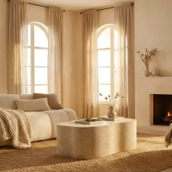 Poltrone > Dmora Poltrona Rivestimento in Tessuto Bouclè Materiale Struttura in Tessuto 27x27x108h cm, Altezza Seduta 45 cm - Battam Bianco