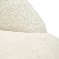 Poltrone > Dmora Poltrona Rivestimento in Tessuto Bouclè Materiale Struttura in Tessuto 27x27x108h cm, Altezza Seduta 45 cm - Battam Bianco