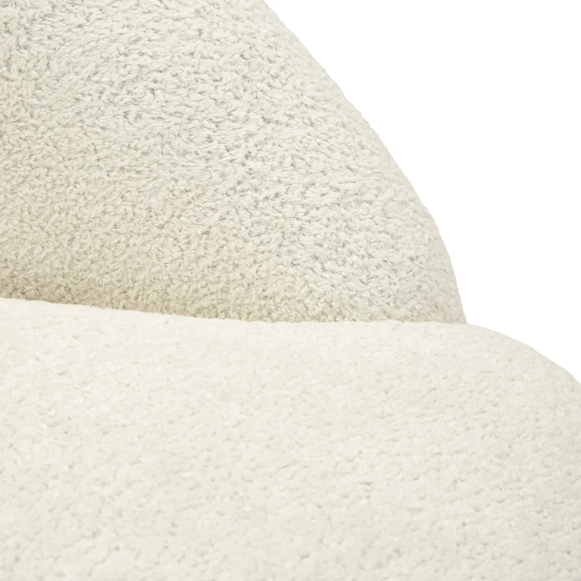 Poltrone > Dmora Poltrona Rivestimento in Tessuto Bouclè Materiale Struttura in Tessuto 27x27x108h cm, Altezza Seduta 45 cm - Battam Bianco