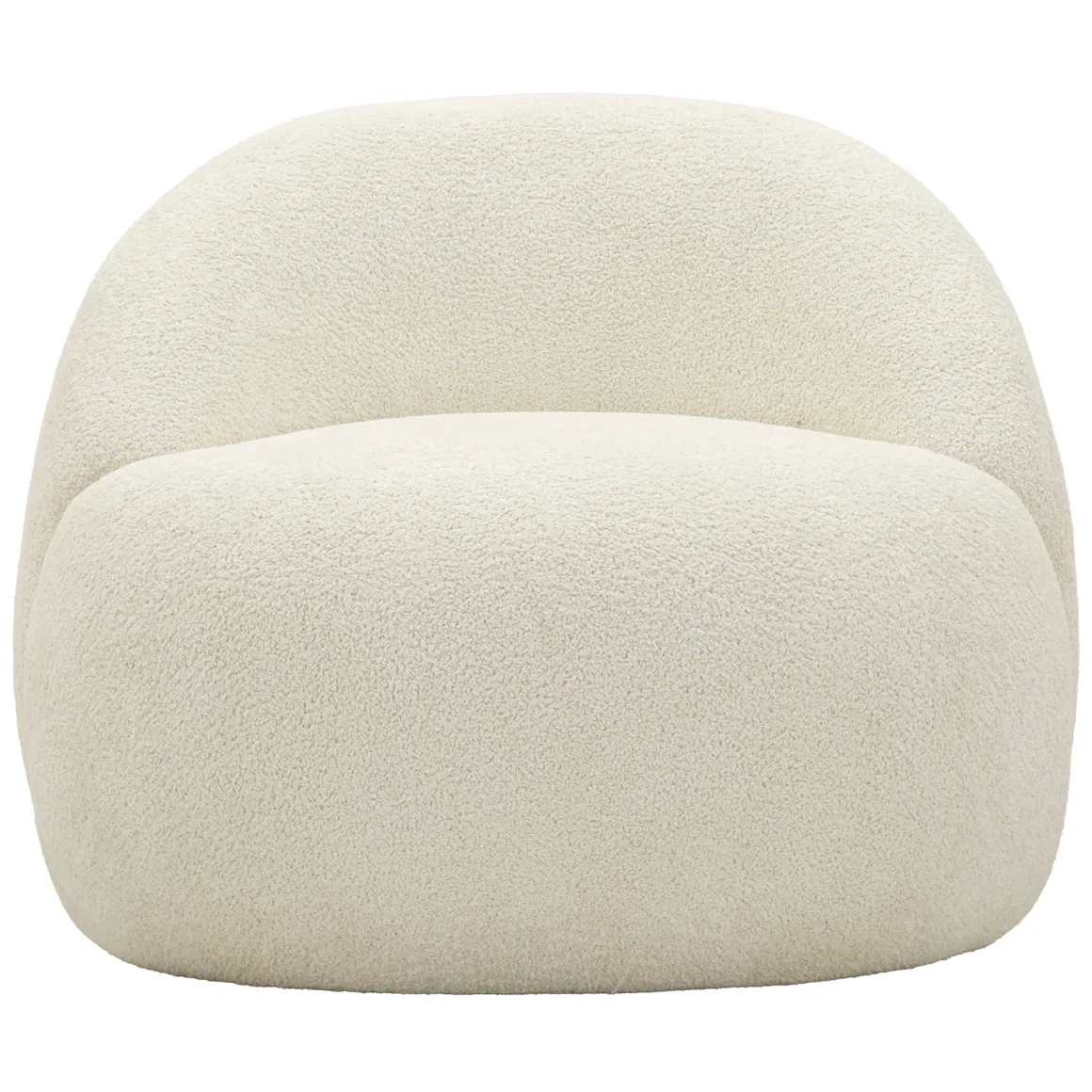 Poltrone > Dmora Poltrona Rivestimento in Tessuto Bouclè Materiale Struttura in Tessuto 27x27x108h cm, Altezza Seduta 45 cm - Battam Bianco