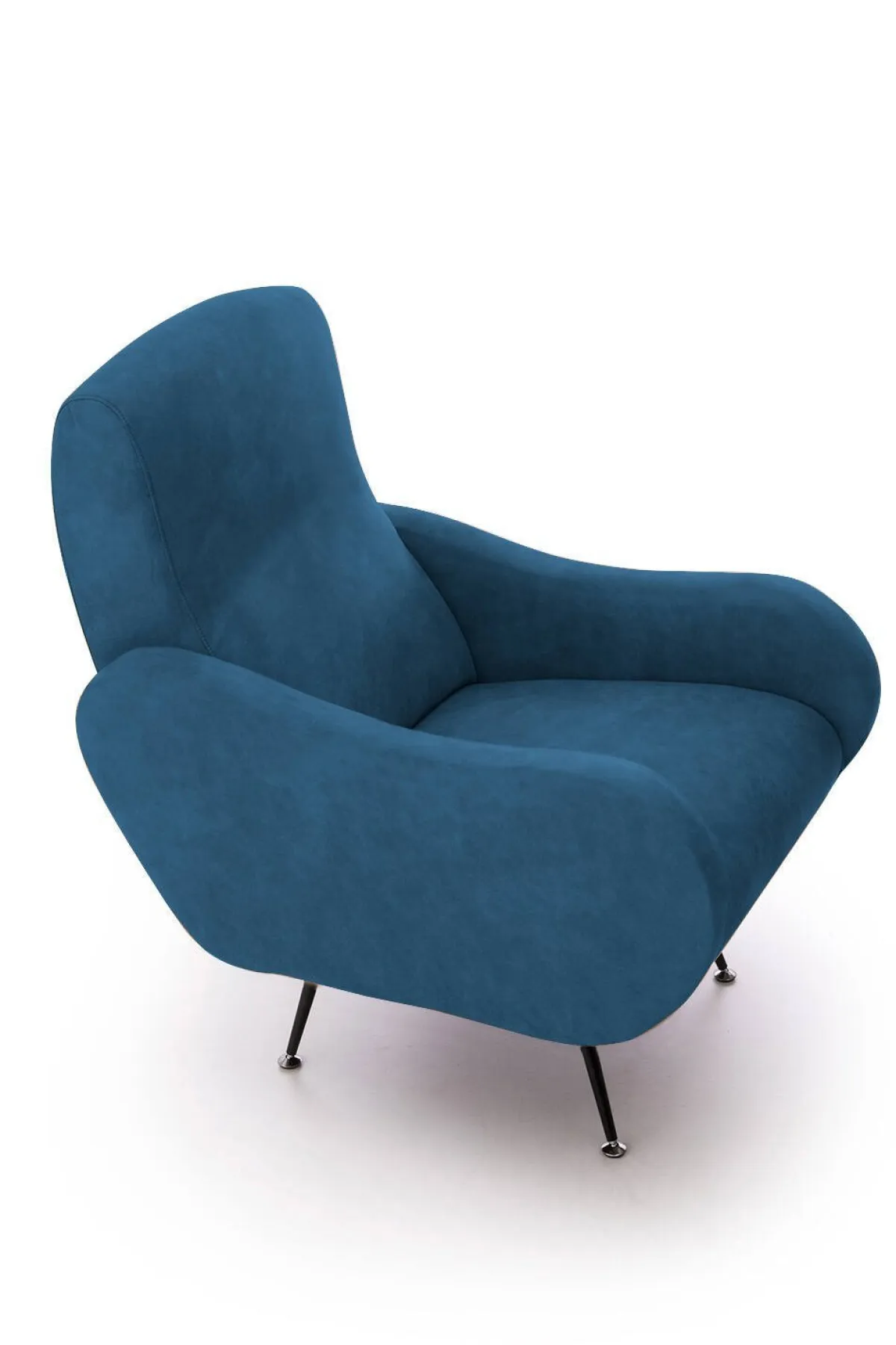 Poltrone|Poltrone Relax > Dmora Poltrona Braccioli Peso Supportato 90 kg 70x100x98h cm, Materiale Struttura in Legno Made in Italy - Lasnigo Blu