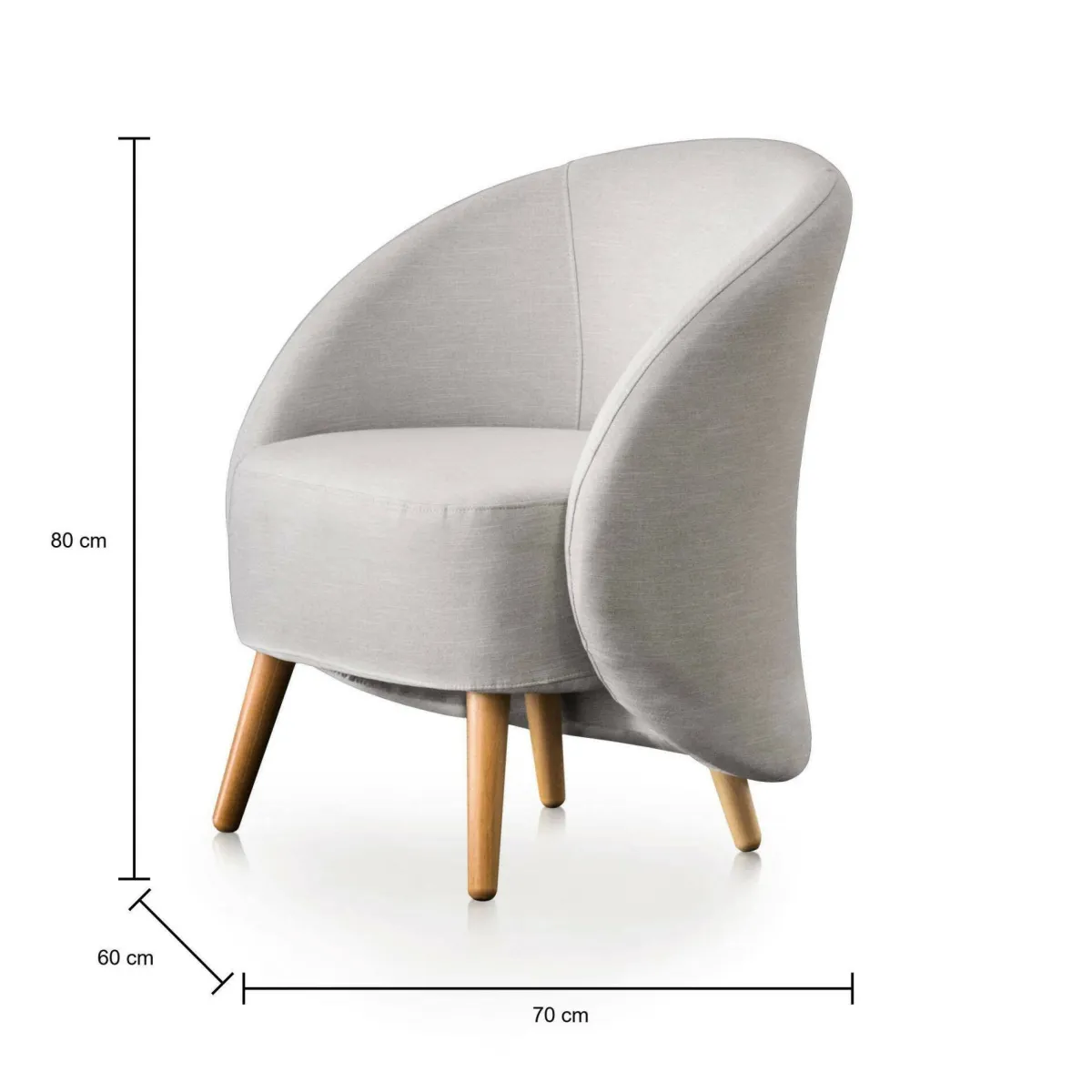 Poltrone|Poltroncine > Dmora Poltrona design in metallo e poliestere grigia - Alla Grigio