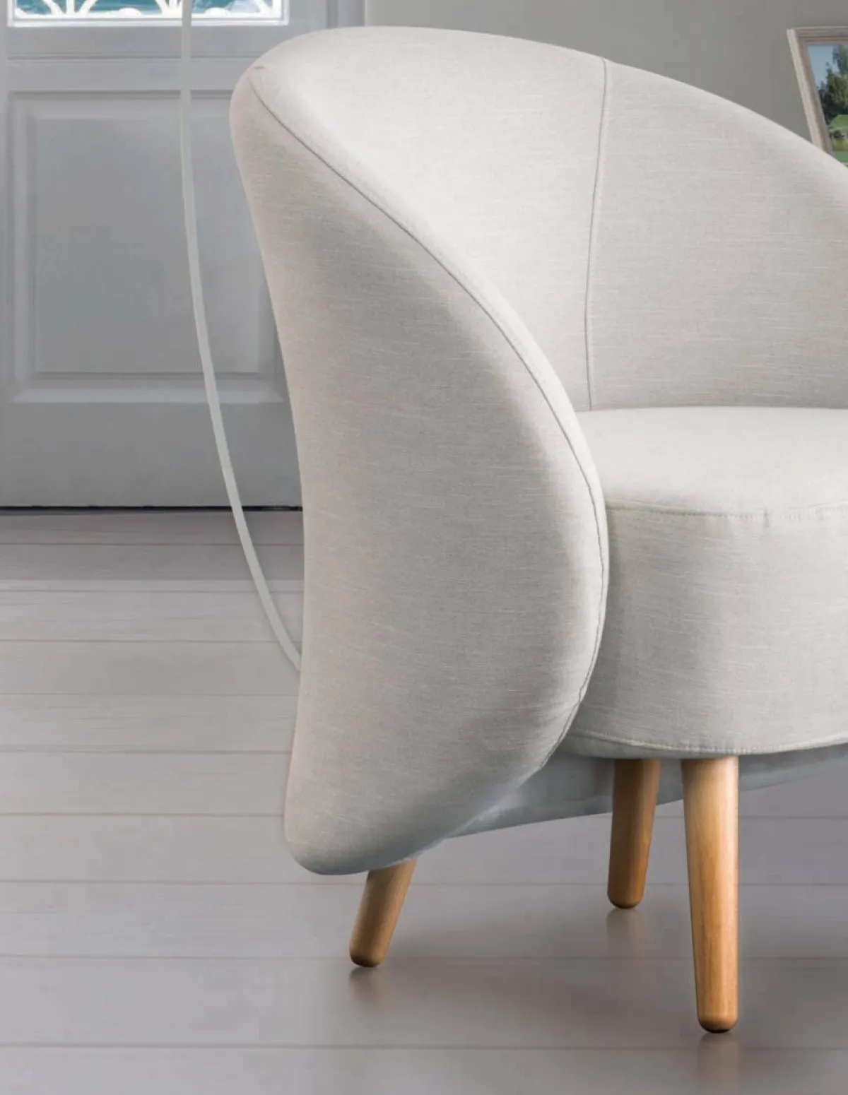 Poltrone|Poltroncine > Dmora Poltrona design in metallo e poliestere grigia - Alla Grigio