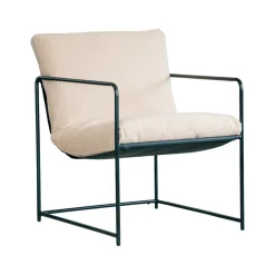 Poltrona design in metallo e tessuto beige - Appare