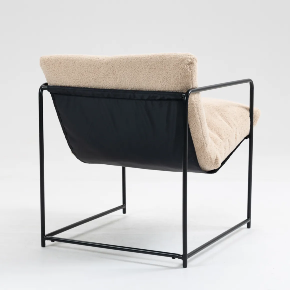 Poltrona design in metallo e tessuto beige - Appare