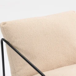 Poltrona design in metallo e tessuto beige - Appare