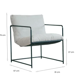 Poltrona design in metallo e tessuto grigio - Appare