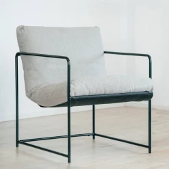 Poltrona design in metallo e tessuto grigio - Appare