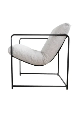 Poltrona design in metallo e tessuto grigio - Appare