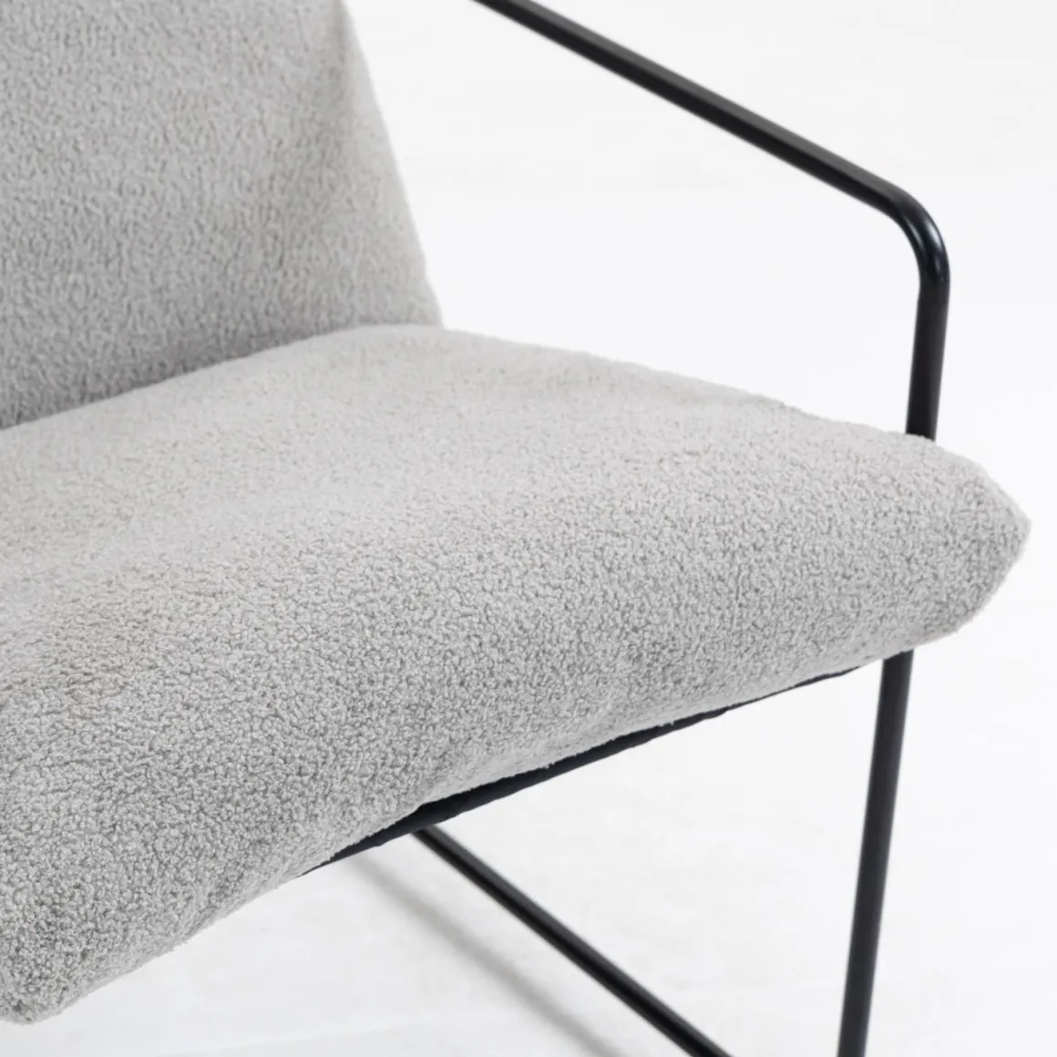 Poltrona design in metallo e tessuto grigio - Appare