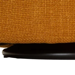 Poltrone > Dmora Poltrona Giallo Senape Nero Base Girevole Braccioli 84x66x80h cm, Materiale Struttura in Metallo - Toamas Nero, Giallo Senape