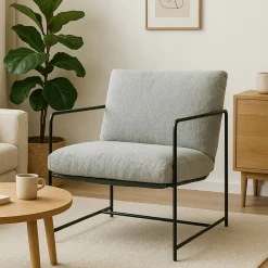 Poltrona Grigio Braccioli Peso Supportato 120 kg 61x67x75h cm, Materiale Struttura in Metallo - Appare
