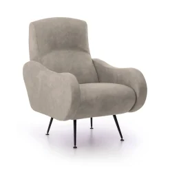 Poltrona Grigio Tortora Braccioli Peso Supportato 90 kg 70x100x98h cm, Materiale Struttura in Legno Made in Italy - Lasnigo