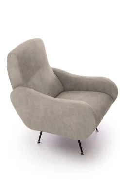 Poltrona Grigio Tortora Braccioli Peso Supportato 90 kg 70x100x98h cm, Materiale Struttura in Legno Made in Italy - Lasnigo