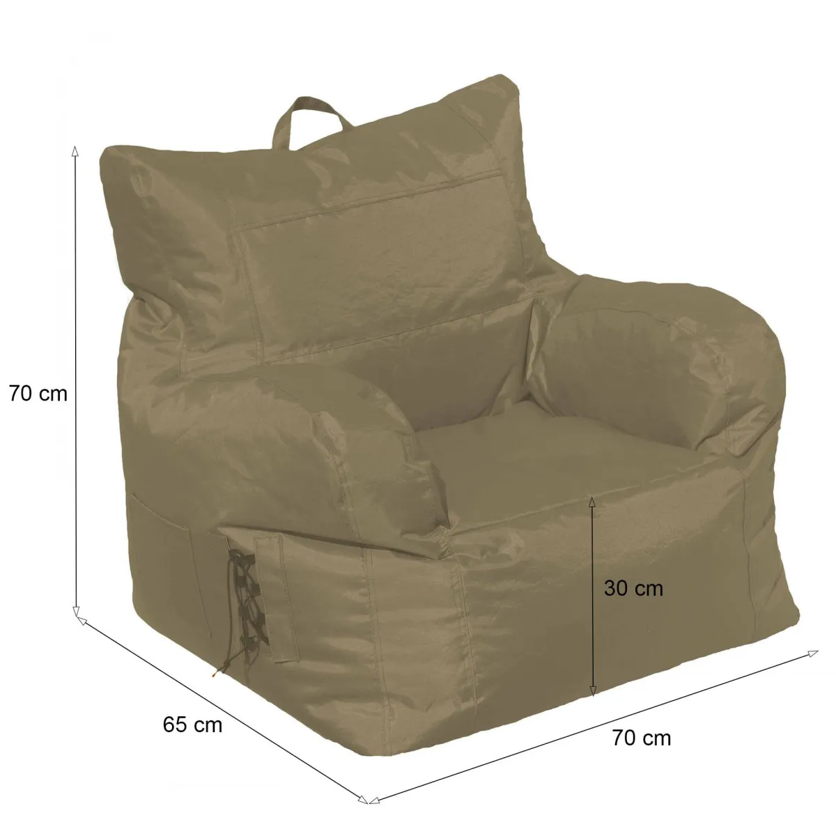 Poltrone|Poltroncine > Dmora Poltrona in poliestere con braccioli - Ossidiana Beige