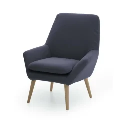 Poltrona in poliestere con braccioli blu - Anido