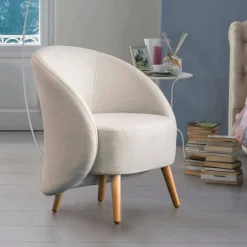 Poltrona in tessuto beige - Alla