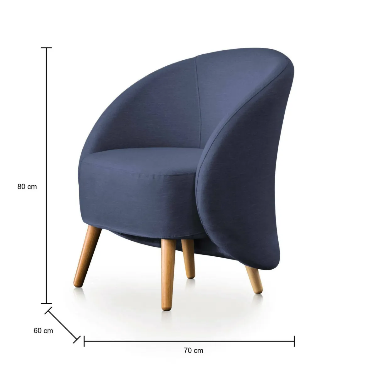 Poltrone|Poltroncine > Dmora Poltrona in tessuto - Alla Blu