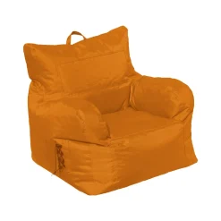 Poltrona in tessuto con braccioli arancione - Ossidiana