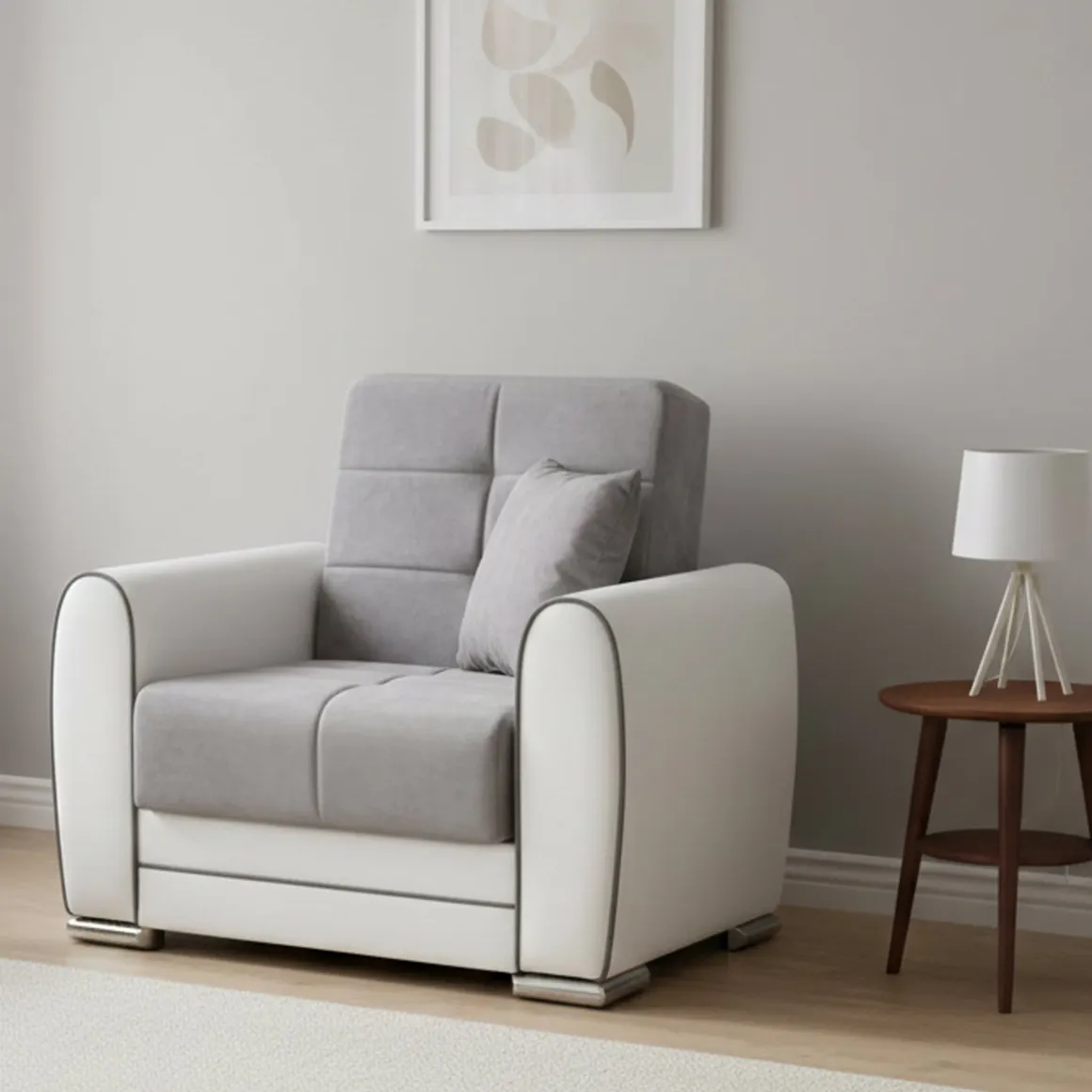 Poltrone|Poltroncine > Dmora Poltrona in tessuto con braccioli bianca e oro - Landi Oro, Bianco