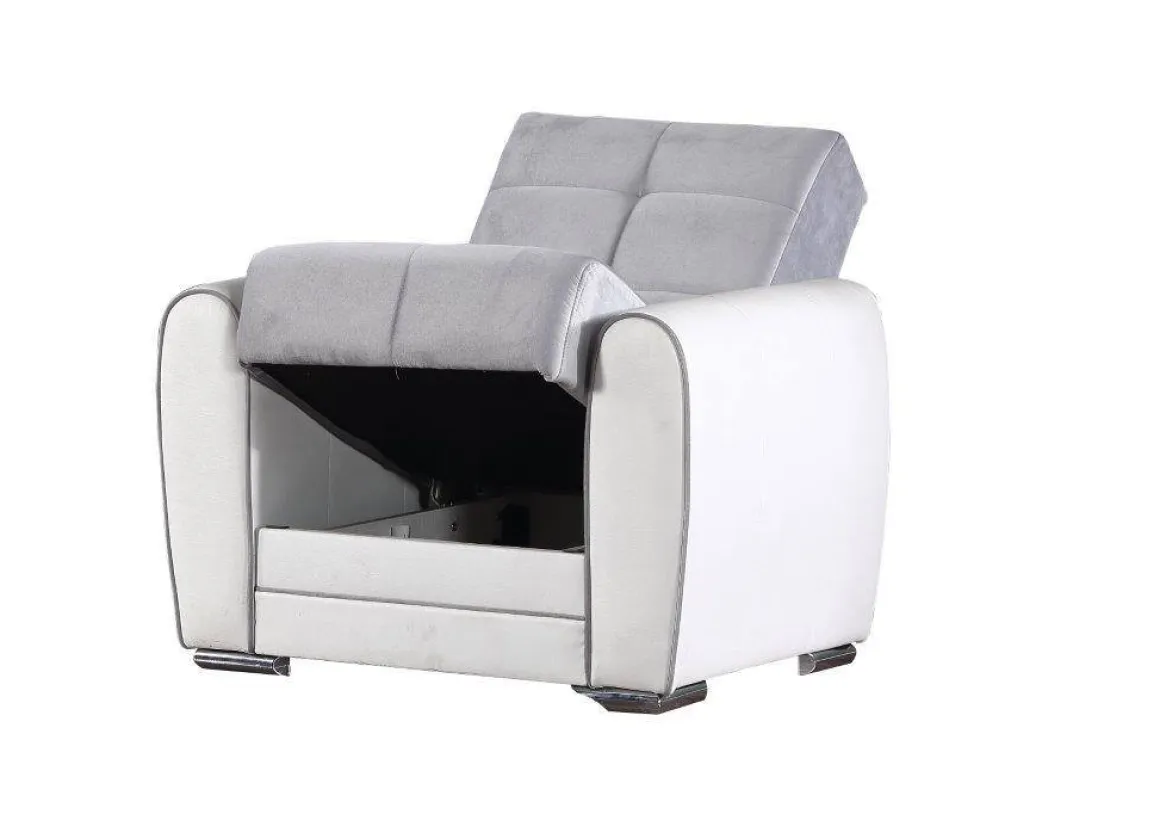 Poltrone|Poltroncine > Dmora Poltrona in tessuto con braccioli bianca e oro - Landi Oro, Bianco