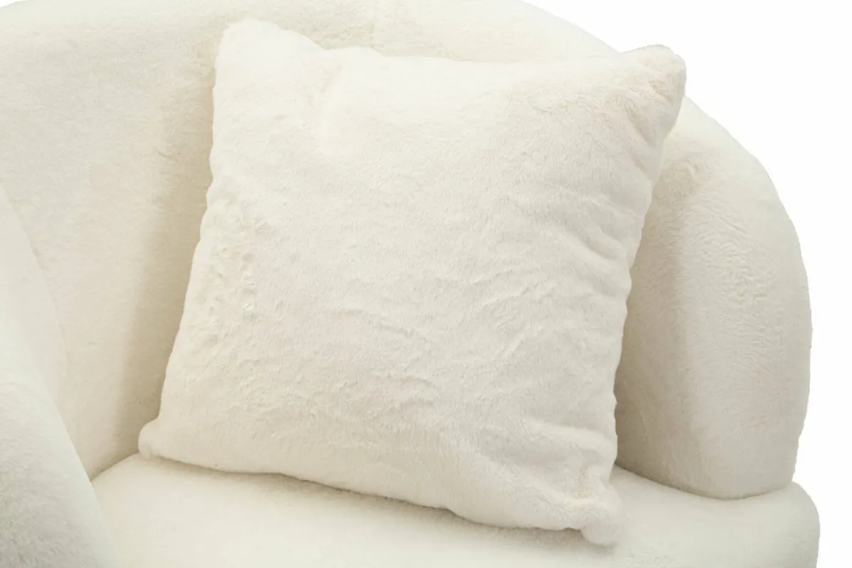 Poltrone|Poltroncine > Dmora Poltrona in tessuto con braccioli bianca e oro - Landi Oro, Bianco
