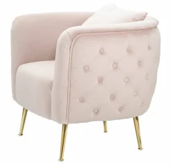 Poltrone|Poltroncine > Dmora Poltrona in tessuto con braccioli - Prampolini Rosa