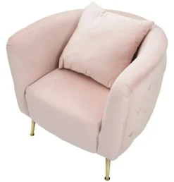 Poltrone|Poltroncine > Dmora Poltrona in tessuto con braccioli - Prampolini Rosa