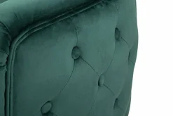 Poltrone|Poltroncine > Dmora Poltrona in tessuto con braccioli verde e oro - Gabbiano Oro, Verde