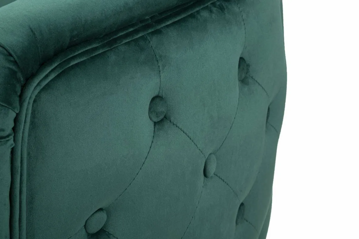 Poltrone|Poltroncine > Dmora Poltrona in tessuto con braccioli verde e oro - Gabbiano Oro, Verde