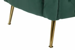 Poltrone|Poltroncine > Dmora Poltrona in tessuto con braccioli verde e oro - Gabbiano Oro, Verde