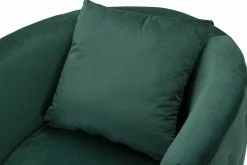 Poltrone|Poltroncine > Dmora Poltrona in tessuto con braccioli verde e oro - Gabbiano Oro, Verde