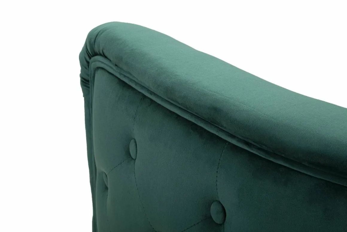 Poltrone|Poltroncine > Dmora Poltrona in tessuto con braccioli verde e oro - Gabbiano Oro, Verde