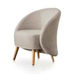 Poltrone|Poltroncine > Dmora Poltrona in tessuto tortora - Alla Grigio Tortora