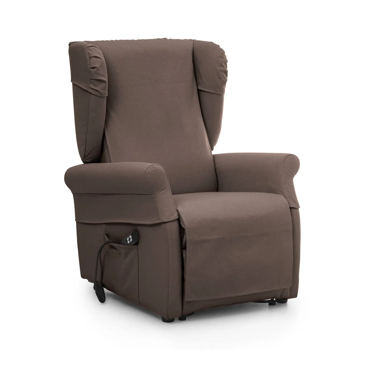 Poltrone|Poltrone Relax > Dmora Poltrona Sfoderabile Reclinabile 75x84x107h cm, Braccioli Made in Italy - Treia Marrone