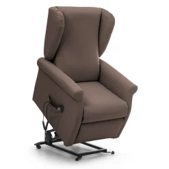 Poltrone|Poltrone Relax > Dmora Poltrona Sfoderabile Reclinabile 75x84x107h cm, Braccioli Made in Italy - Treia Marrone