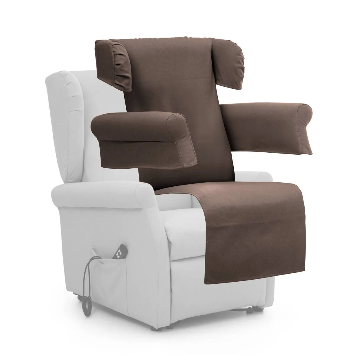 Poltrone|Poltrone Relax > Dmora Poltrona Sfoderabile Reclinabile 75x84x107h cm, Braccioli Made in Italy - Treia Marrone