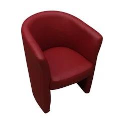 Poltrona moderna in ecopelle con braccioli rossa - Ago