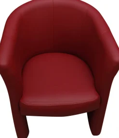 Poltrona moderna in ecopelle con braccioli rossa - Ago