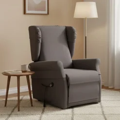 Poltrona Nero Antracite Sfoderabile Reclinabile 75x84x107h cm, Braccioli Made in Italy - Treia