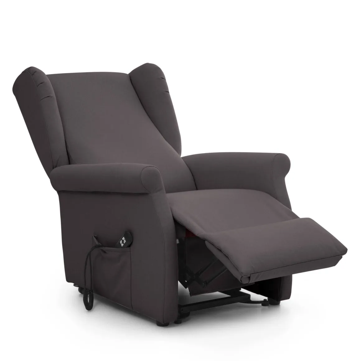 Poltrona Nero Antracite Sfoderabile Reclinabile 75x84x107h cm, Braccioli Made in Italy - Treia